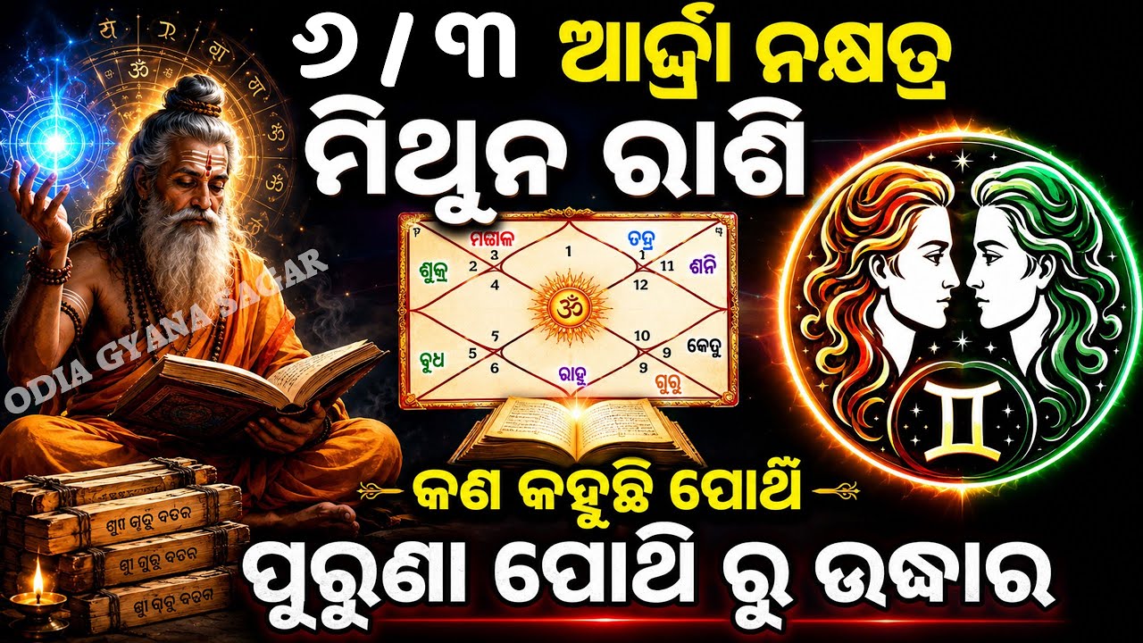 ଆପଣଙ୍କର ରାଶି ୬/୩ ଆର୍ଦ୍ରା ମିଥୁନ କି ତେବେଜାଣନ୍ତୁ କଣକହୁଛି ପୋଥି ଆପଣଙ୍କ ବିଷୟରେ / ardra mithuna rashi