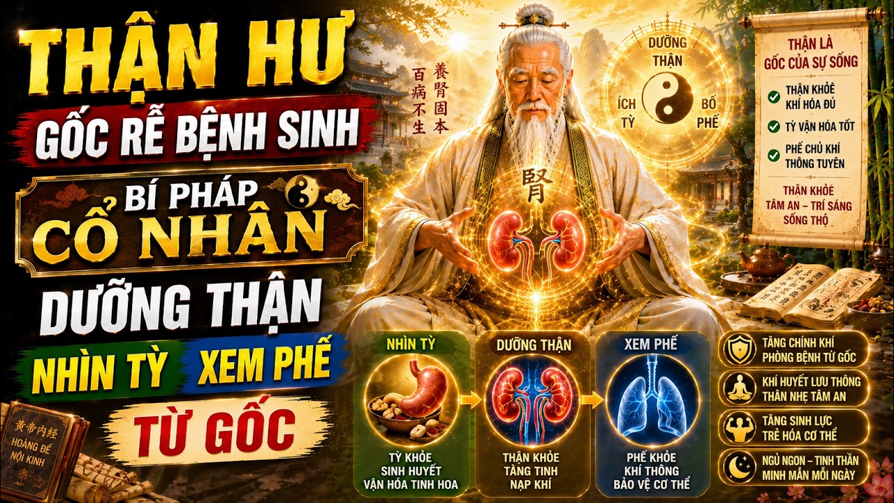 THẬN HƯ – GỐC TRĂM BỆNH🔎 Bí pháp cổ nhân dưỡng Thận – nhìn Tỳ – xem Phế | Trị bách bệnh từ gốc
