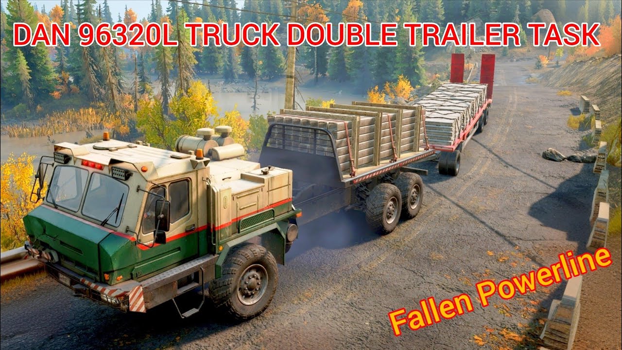 Dan96320L Truck Heavy Trailer Attech || Task Fallen Powerline || Snowrunner Black River Gameplay || 