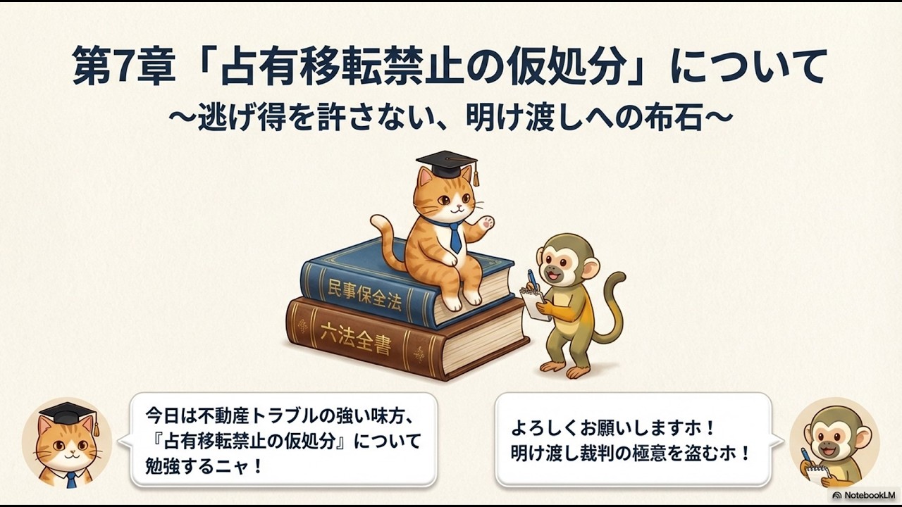 りんちゃんが教える！民事保全法マスター講座7/9「占有移転禁止の仮処分」
