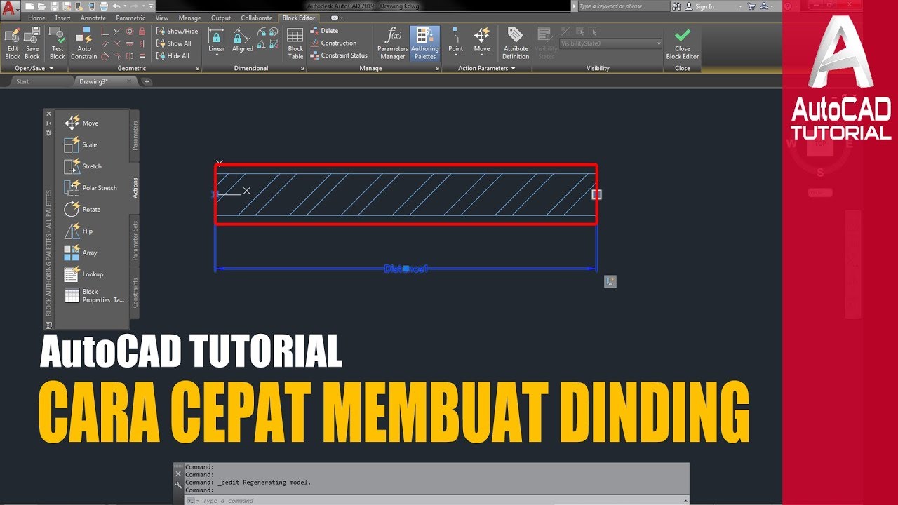 AutoCAD Tutorial - Cara Cepat Membuat Dinding dengan Dynamic Block