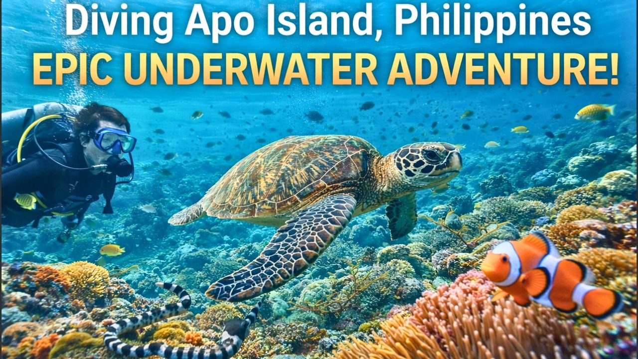 Diving Apo Island, Philippines! Dive With Turtles, Sea Snakes, Nemo & Living Coral, 4K