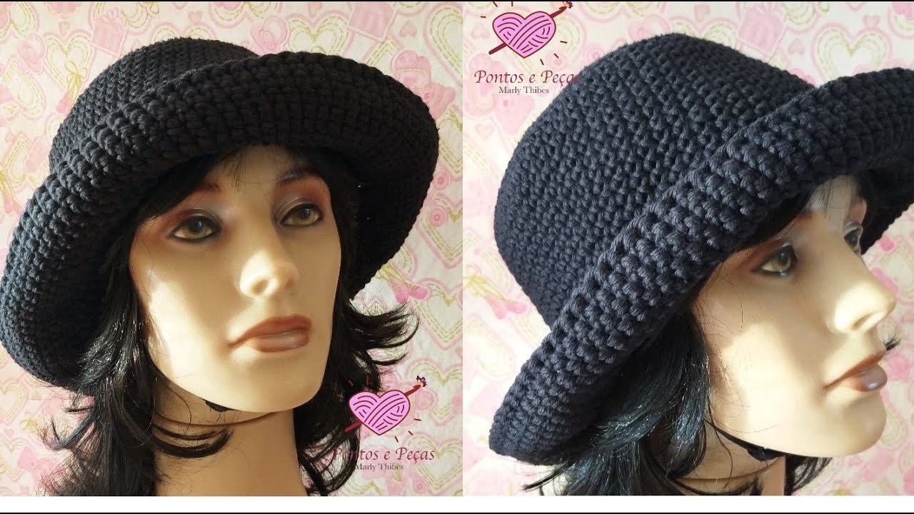 Chapéu de crochê com gráfico. Tutorial Marly Thibes