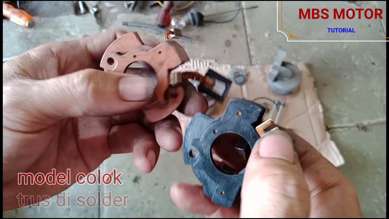 pasang arang dinamo stater  FU150 new,dengan mengunakan arang thander125 jenis arang 4pcs