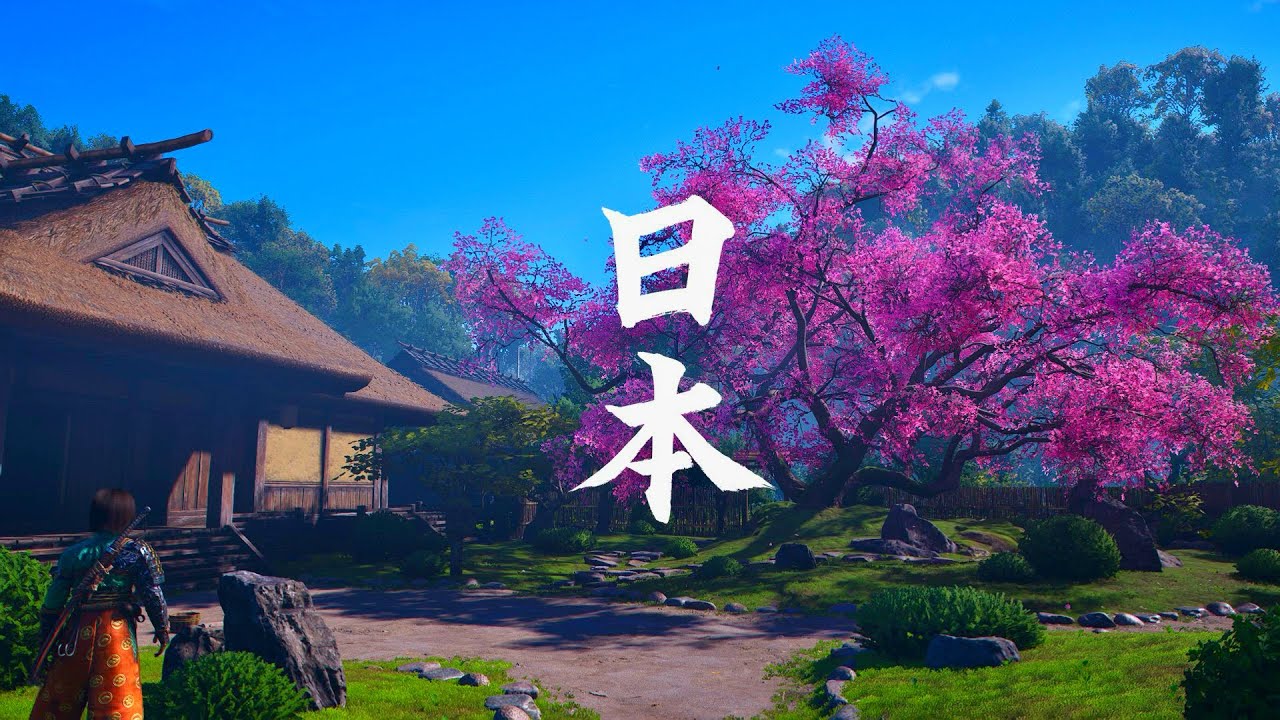 Assassin’s Creed Shadows | Naoe Amid Heavy Rain, Thunder & Strong Winds in Cherry Blossoms