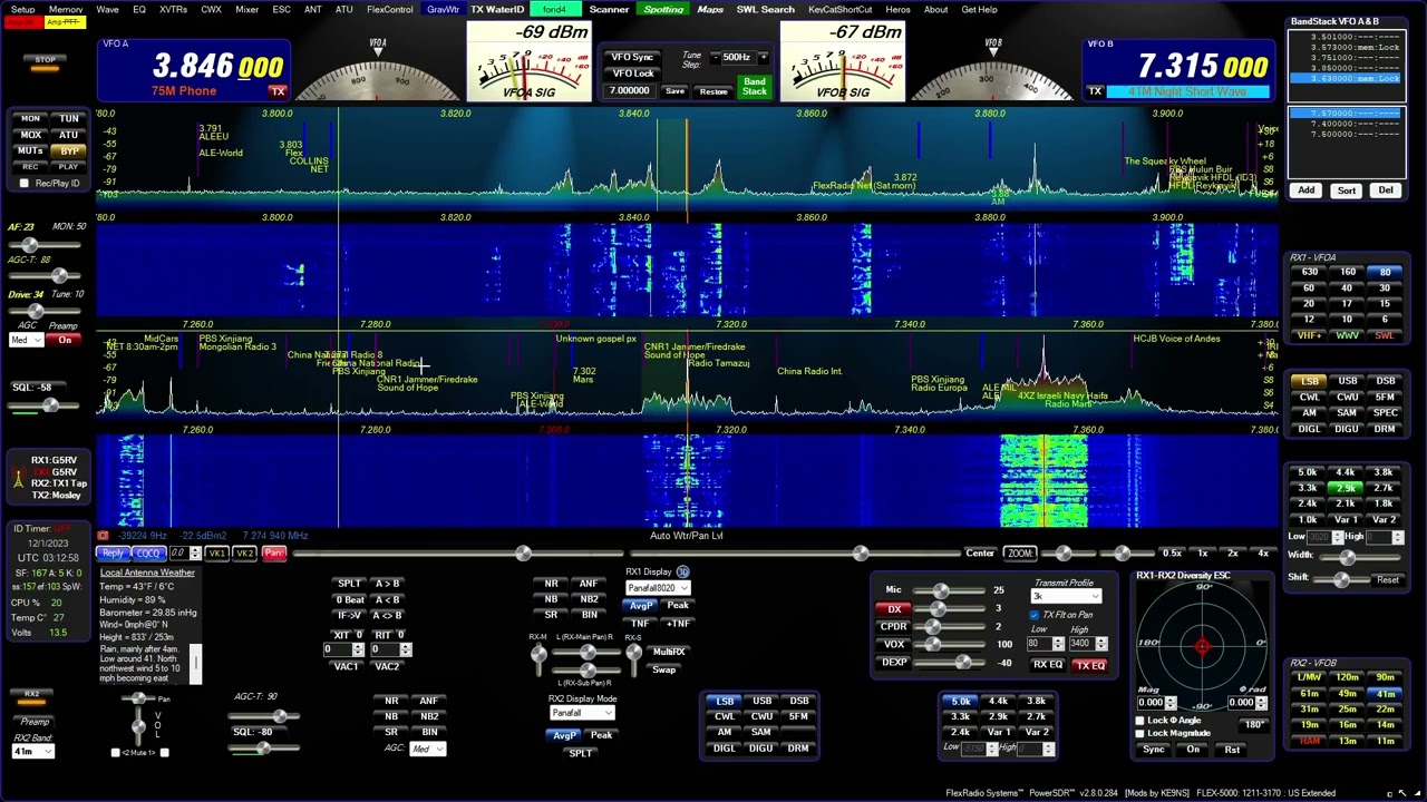 KE9NS PowerSDR ke9ns PAN feature