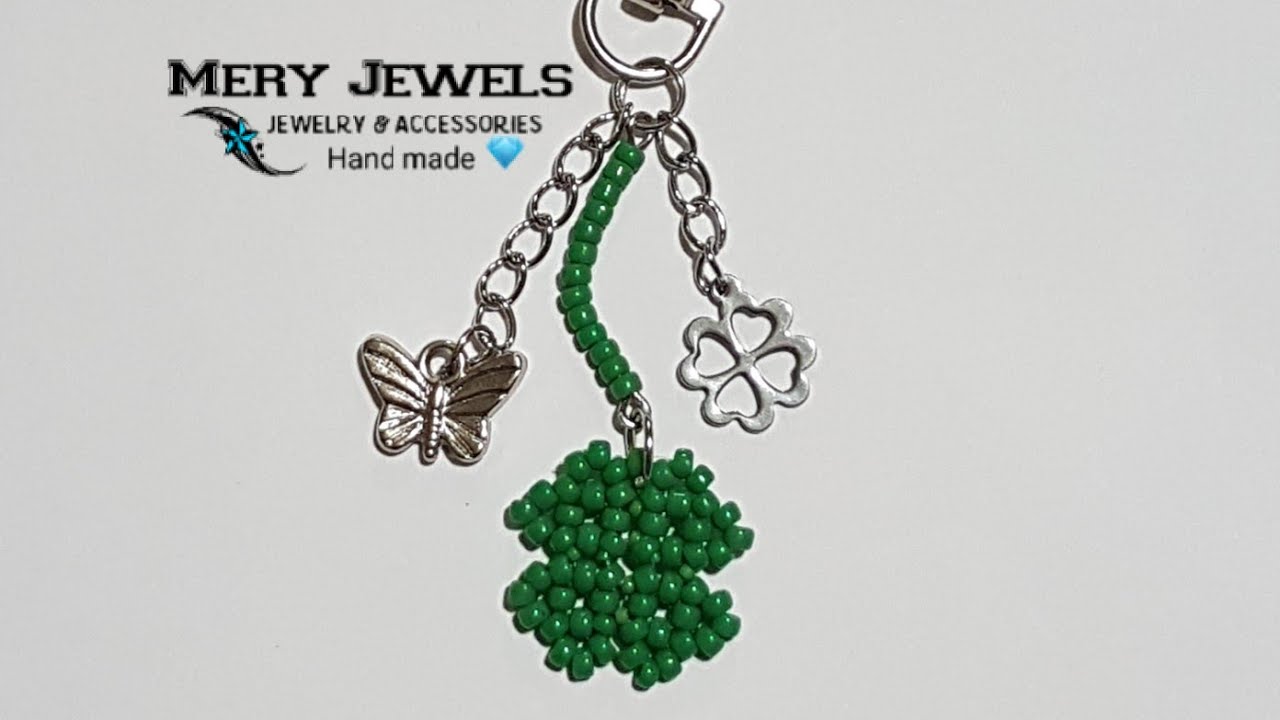 Tutorial Quadrifoglio con rocailles toho,  tutorial principianti, DIY pattern green four-leaf clover