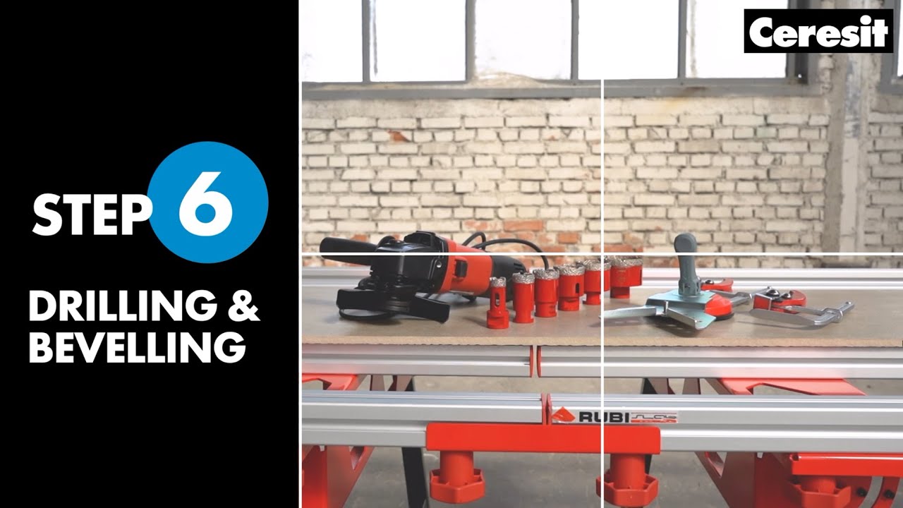 Drilling & Bevelling | Large Format Tiles Installation | Step 6 of 8