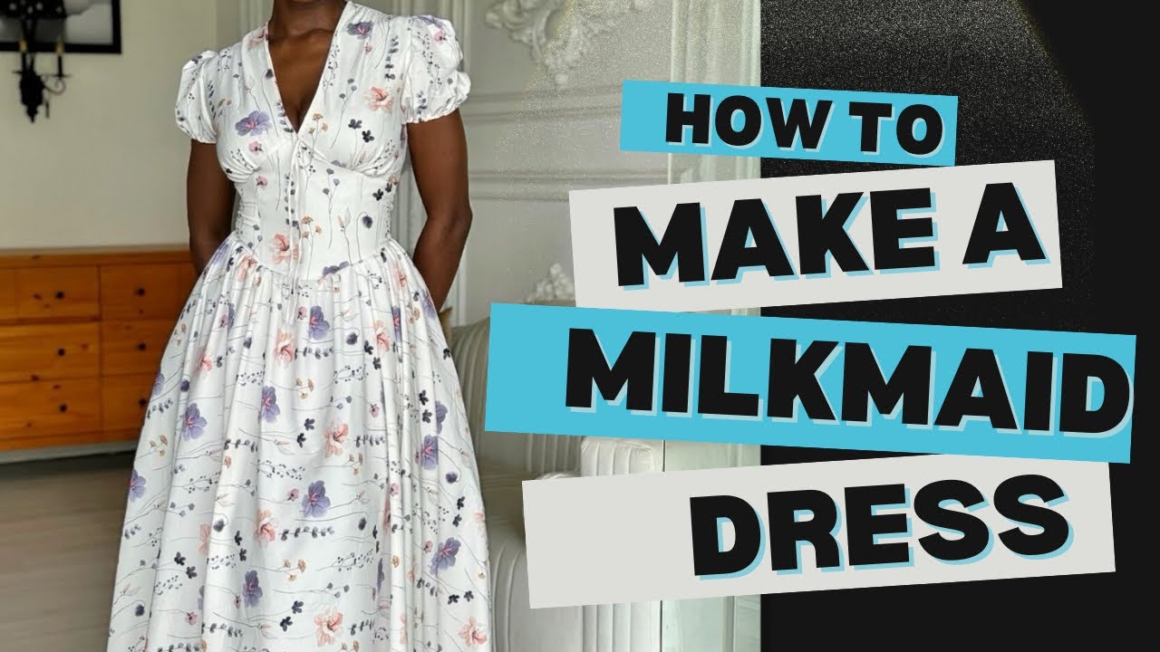 Milkmaid dress with basque waist line/back lacing