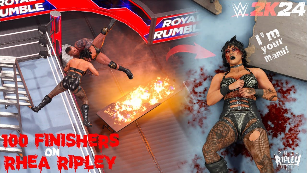 Rhea Ripley vs. 100 Finishers in WWE 2K24 - Can She Survive?