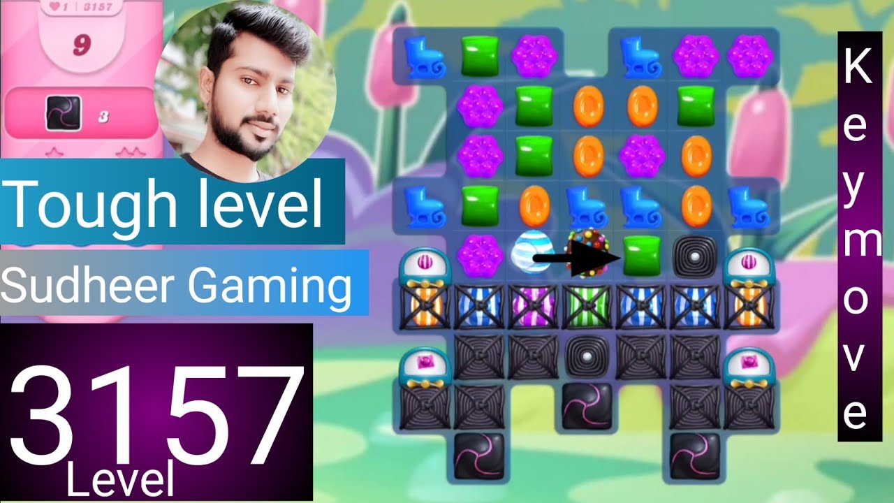Candy crush saga level 3157 । Tough level । No boosters। Candy crush saga 3157 । Sudheer Gaming