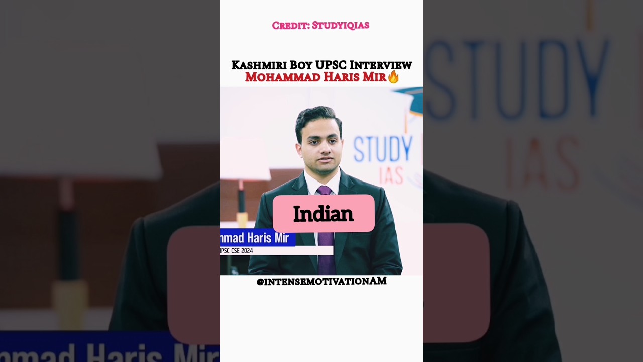 Kashmiri boy upsc interview 🌹 Mohammad Haris Mir/Upsc interview