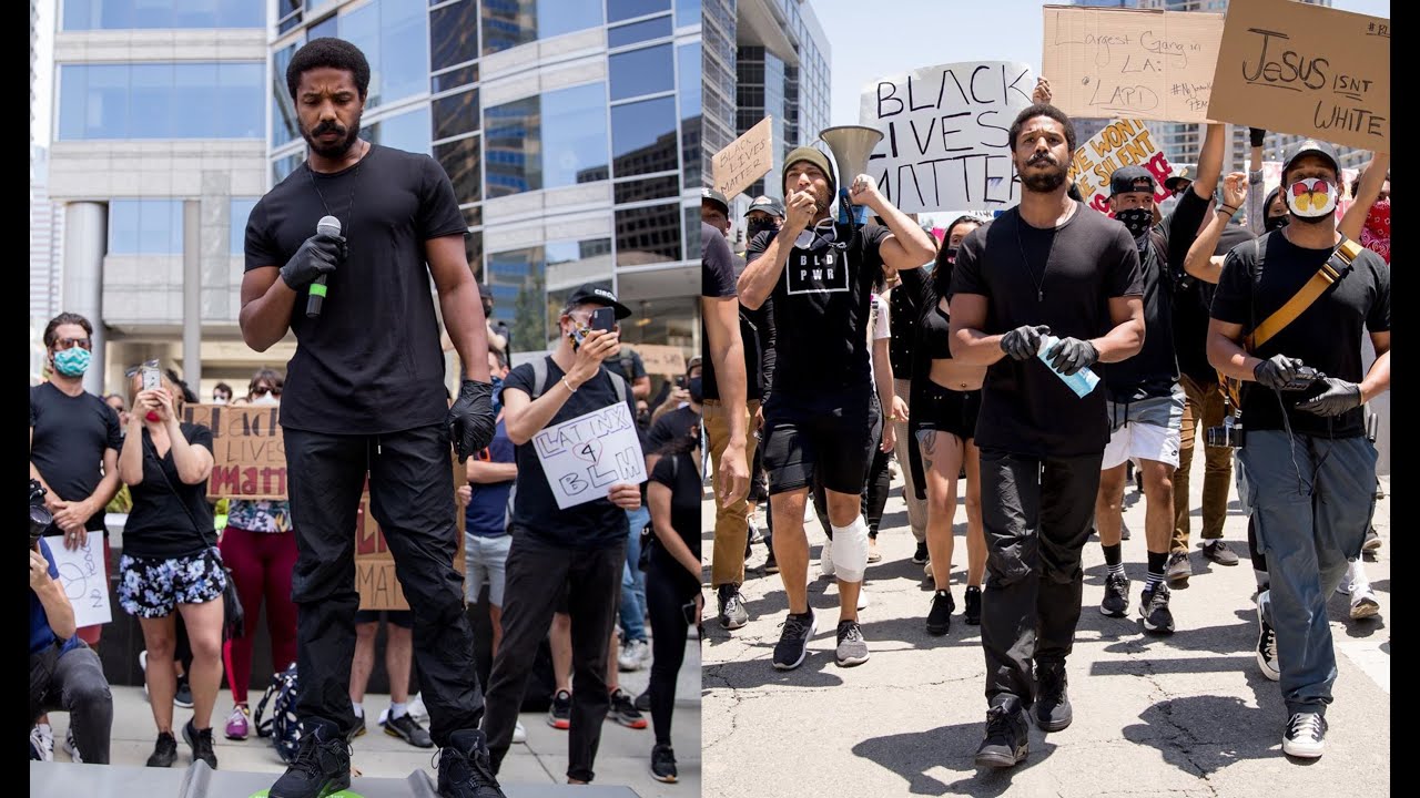 Michael B Jordan Marches With Dad Gives Powerful Black Lives Matter Speech In LA