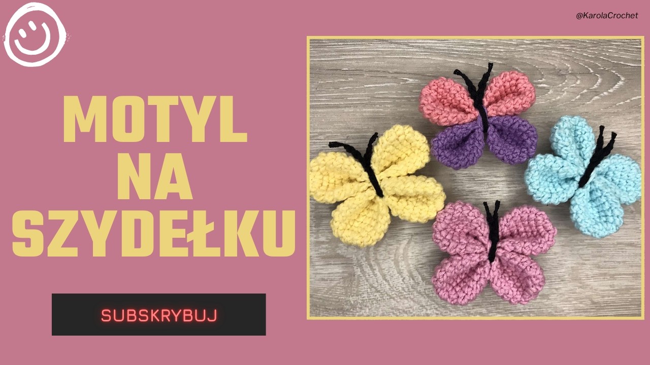 SZYDEŁKOWY MOTYL - CROCHET BUTTERFLY. MOTYLEK NA SZYDEŁKU TUTORIAL #555