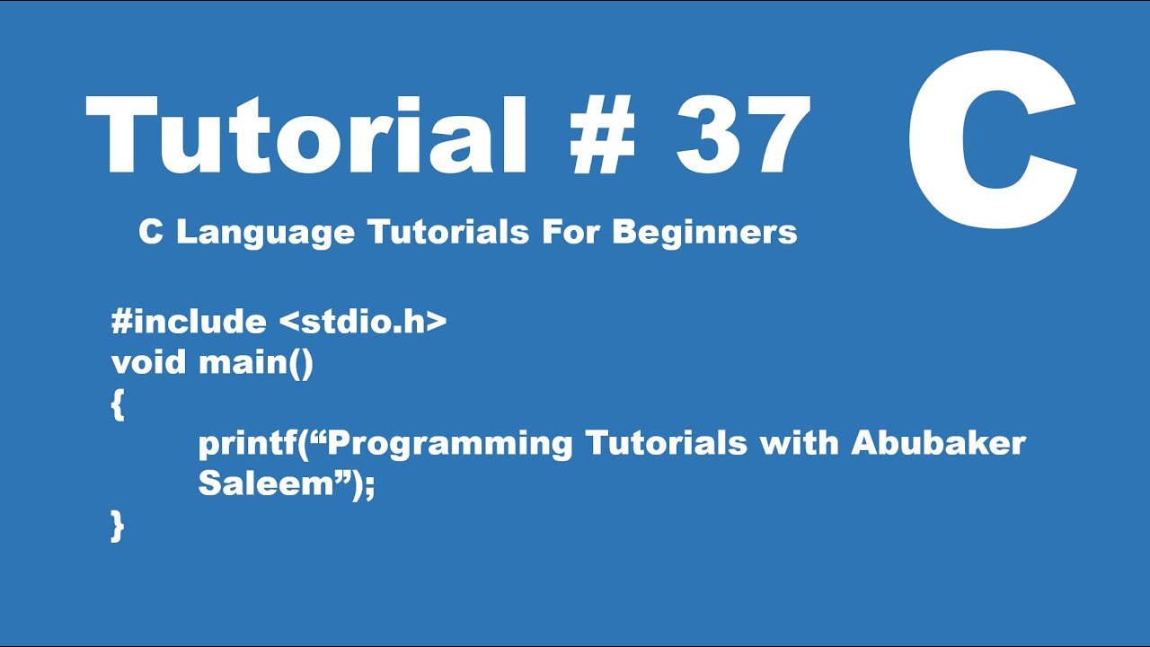 Introduction to Pointers in C Programming language | Tutorial # 37