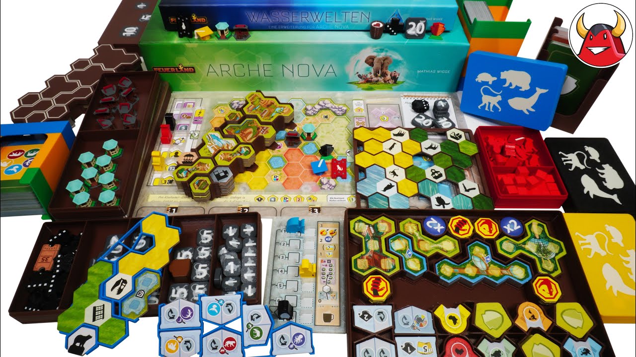 Ark Nova Marine Worlds Arche Nova Wasserwelten Brettspiel Boardgame Insert Inlay Organizer Tokens