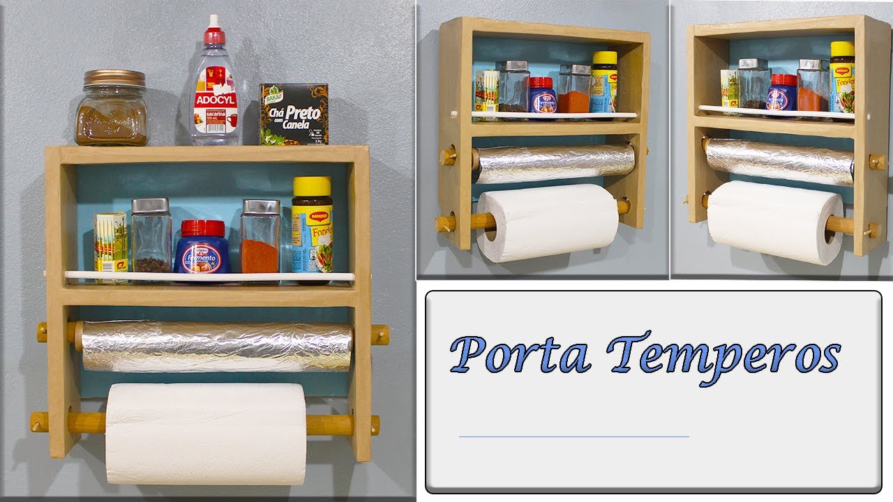 PORTA TEMPEROS FEITO COM CAIXAS DE PAPELÃO.