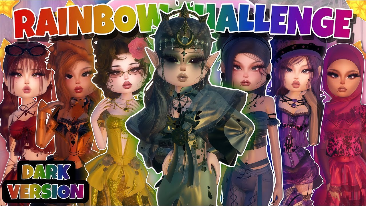 DARK RAINBOW CHALLENGE In Dress To Impress!! Making An Outfit For *EVERY* Color Of The Rainbow!!