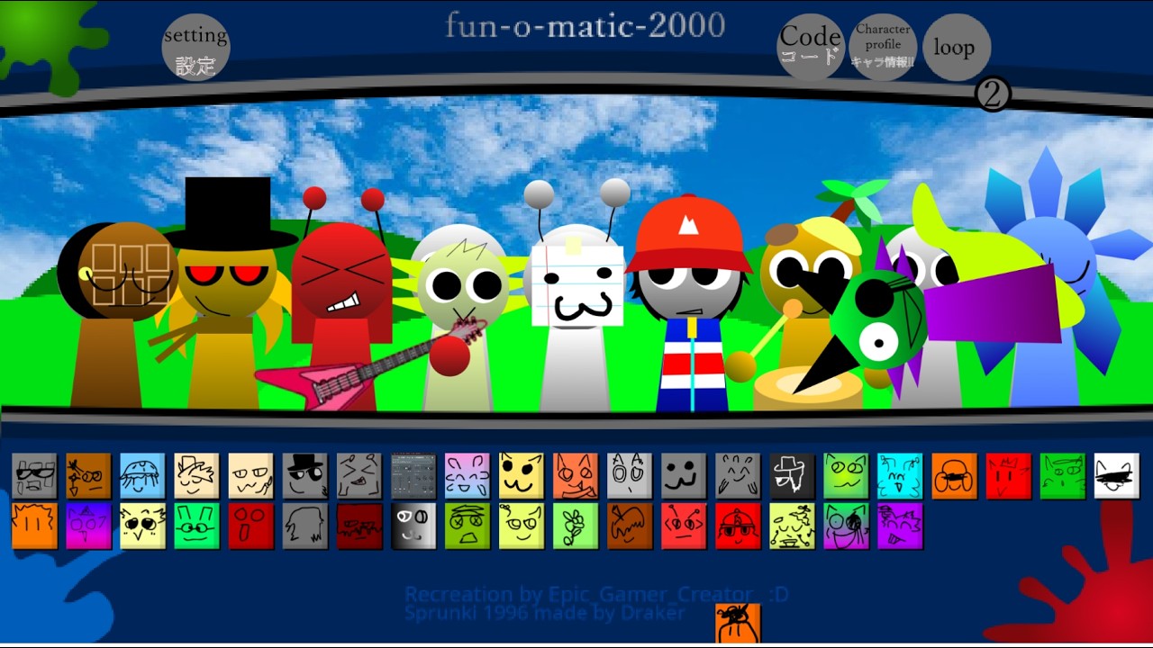 Sprunki 1996 OCs original mod made by maguro157