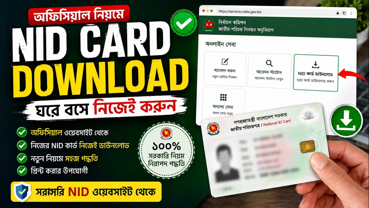 NID কার্ড ডাউনলোড করার নিয়ম | NID Card Download 2026