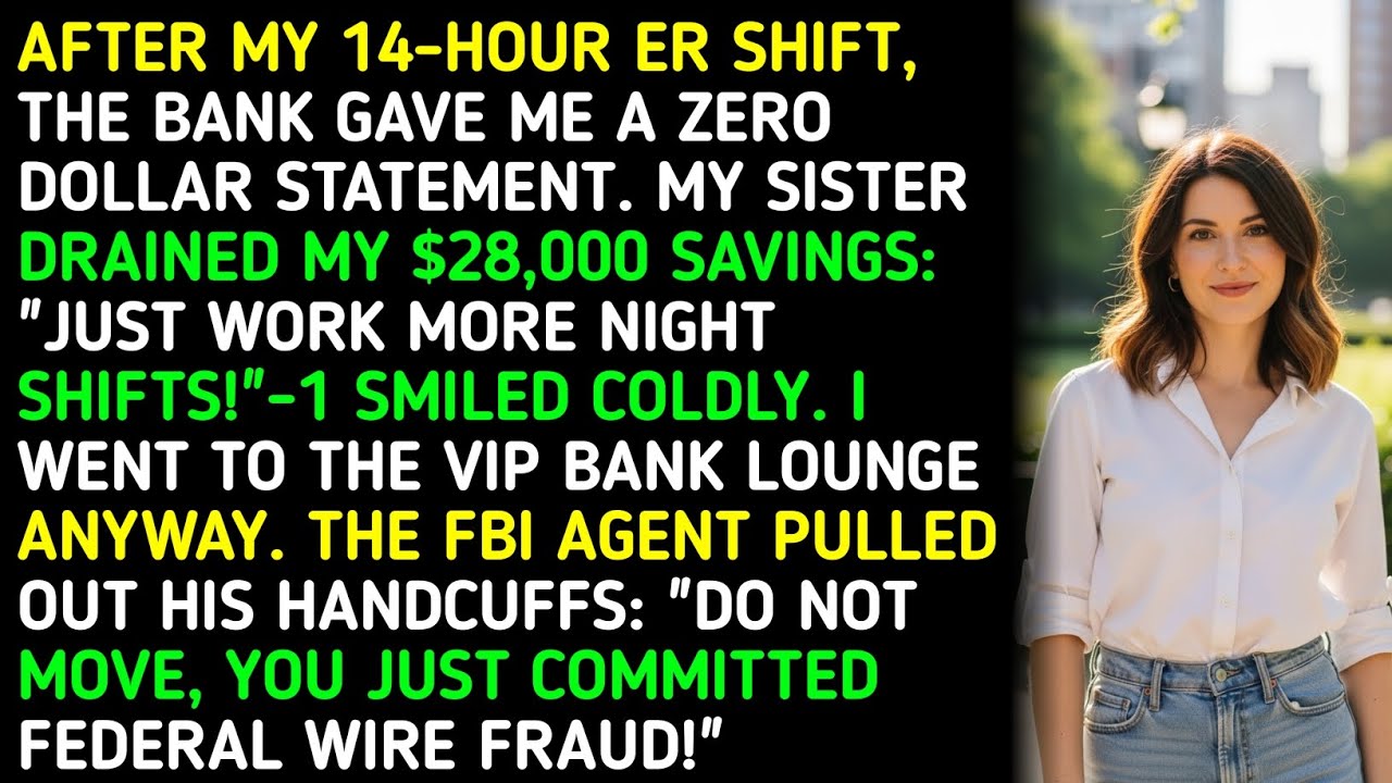 AFTER MY 14-HOUR ER SHIFT, THE BANK GAVE ME A ZERO DOLLAR STATEMENT. MY SISTER DRAINED MY $28,000...