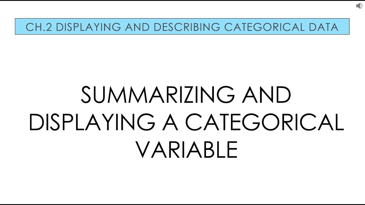 Applied Stats 2.1 Summarizing and Displaying Categorical Variables