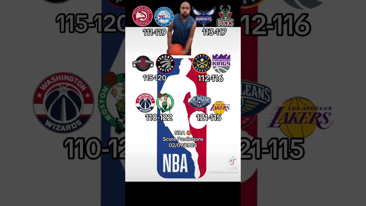 NBA 🏀 Score Predictions 02/09/2024 #nbayoutube #sportstube  #sports #basketball #nba