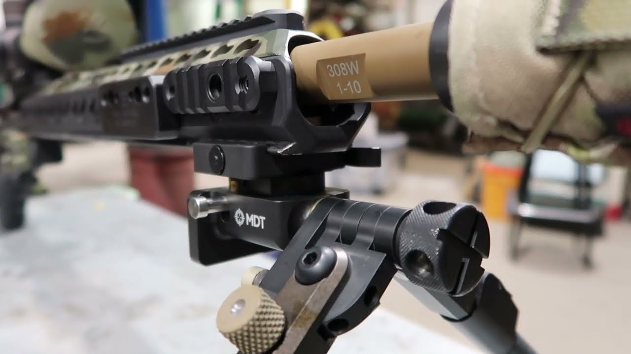 MDT Ckye Pod HD with Gray Ops QD throw lever clamp and adapter