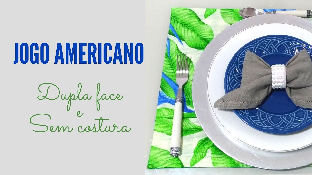 Como fazer jogo americano SEM COSTURA e dupla face - DIY muito fácil e barato!