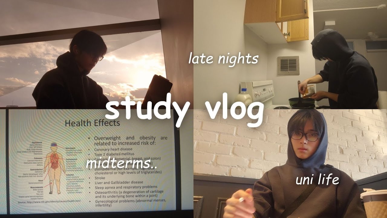 uni study vlog | cramming for midterms, productive late nights