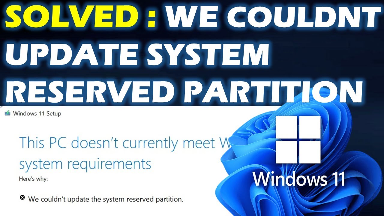 Решение: «Не удалось обновить зарезервированный системный раздел» в Windows 11 при установке верс...
