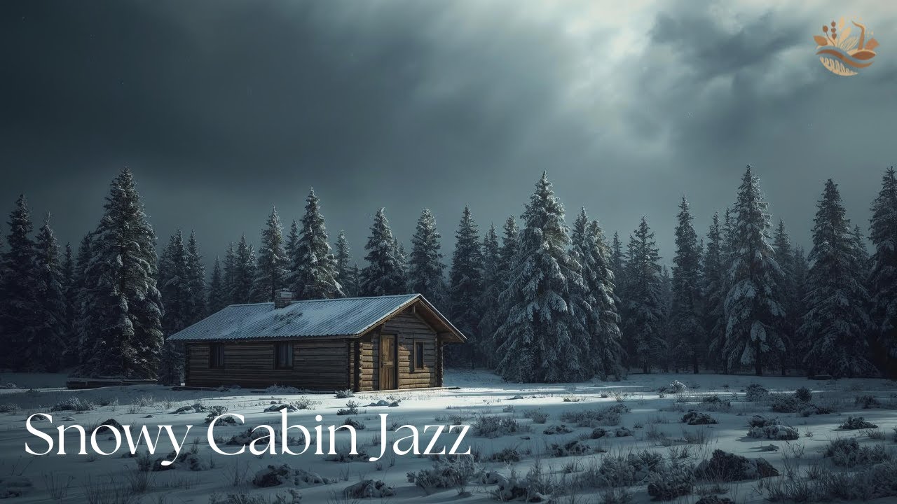 Snowfall Forest Cabin ❄️ Calm Piano Jazz for Deep Focus, Relaxation & Winter Ambience (4K)