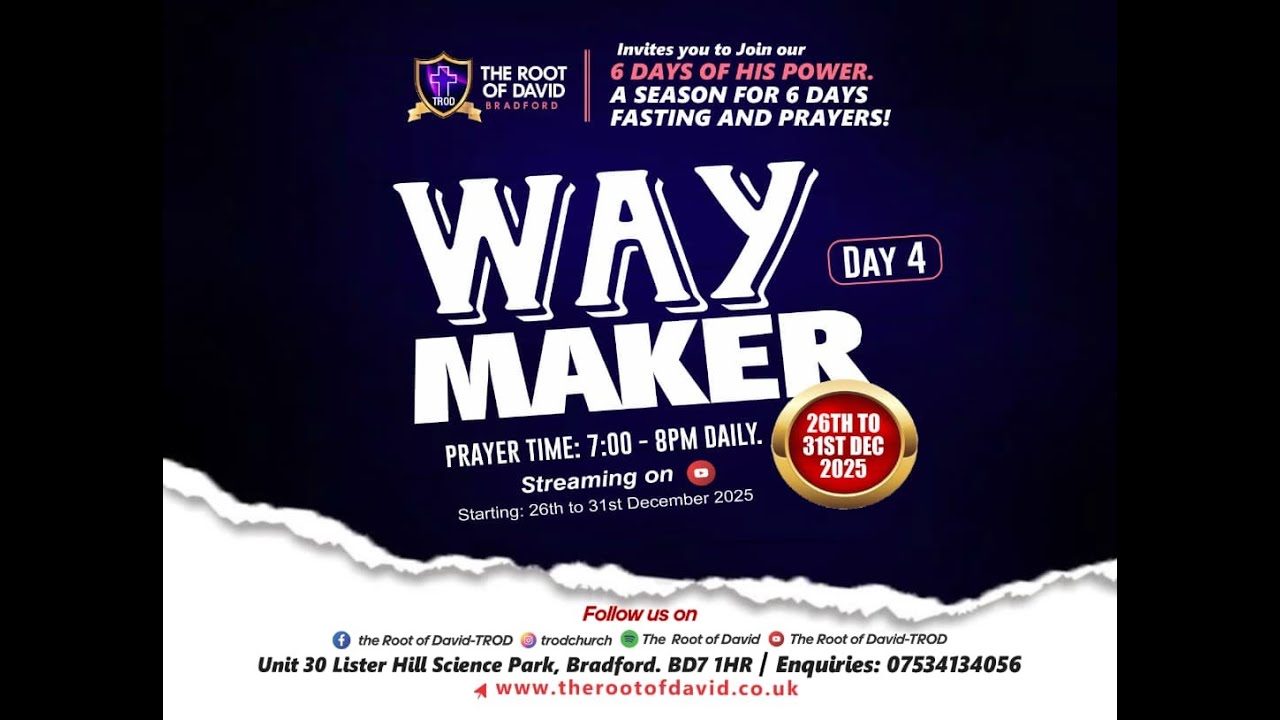6 Days of his Power - Way Maker (Day 4) - 29/12/2025