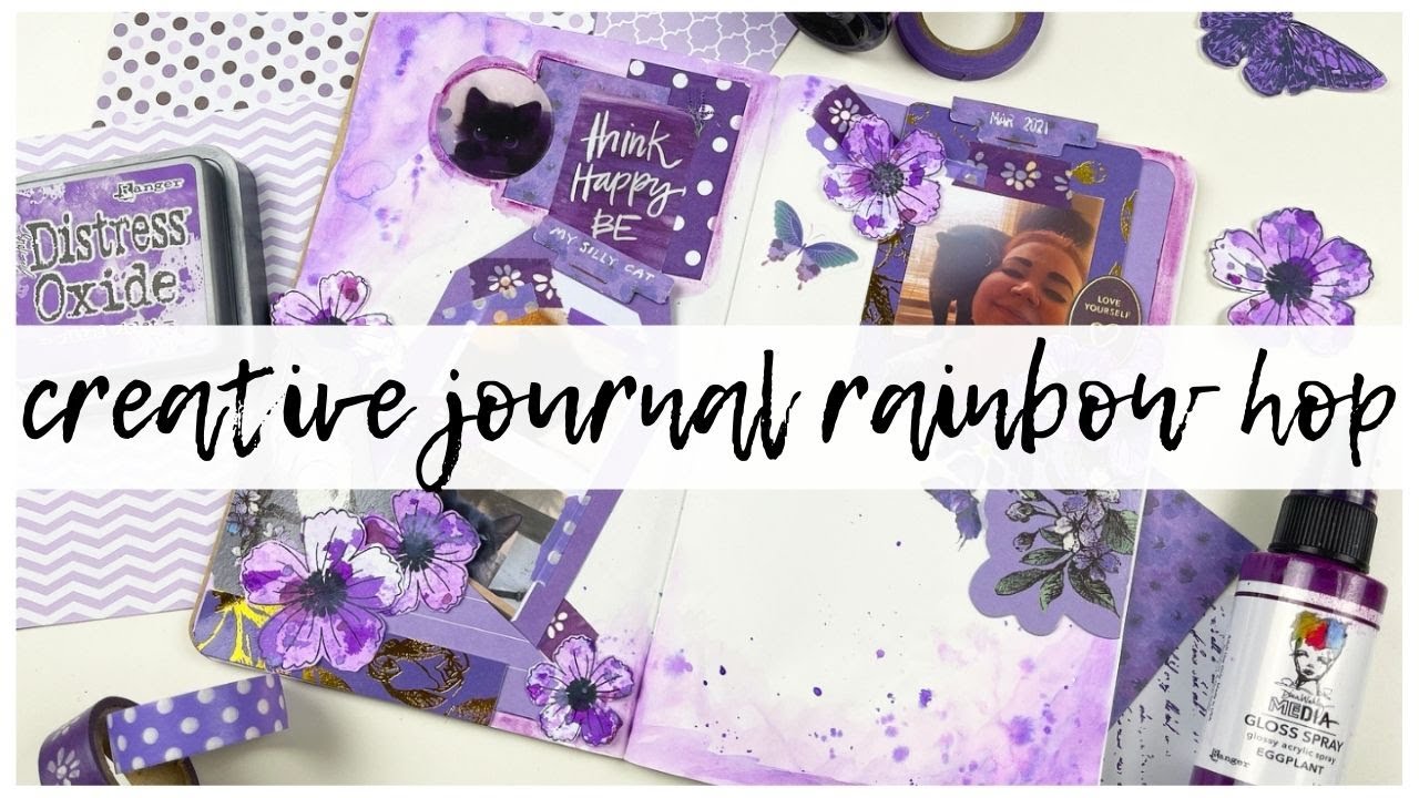 Creative Journal Process | 🌈 Rainbow Video Hop 🌈 | VIOLET 💜 | ms.paperlover