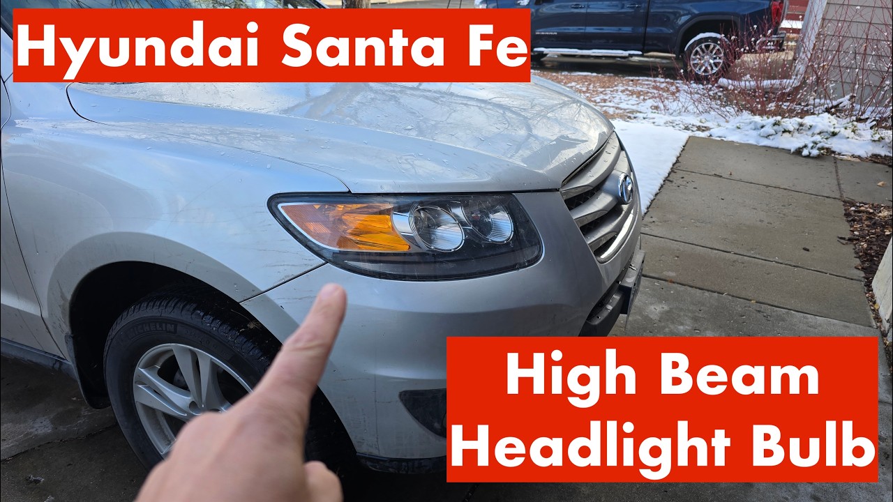 Замена лампы дальнего света Hyundai Santa Fe 💡2007–2012