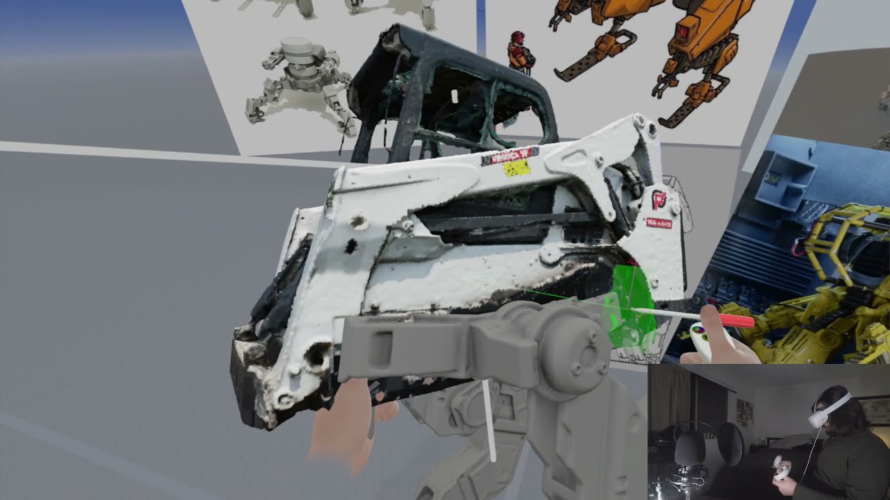 Combining Photogrammetry with Mech Kit bash in VR on Adobe Medium