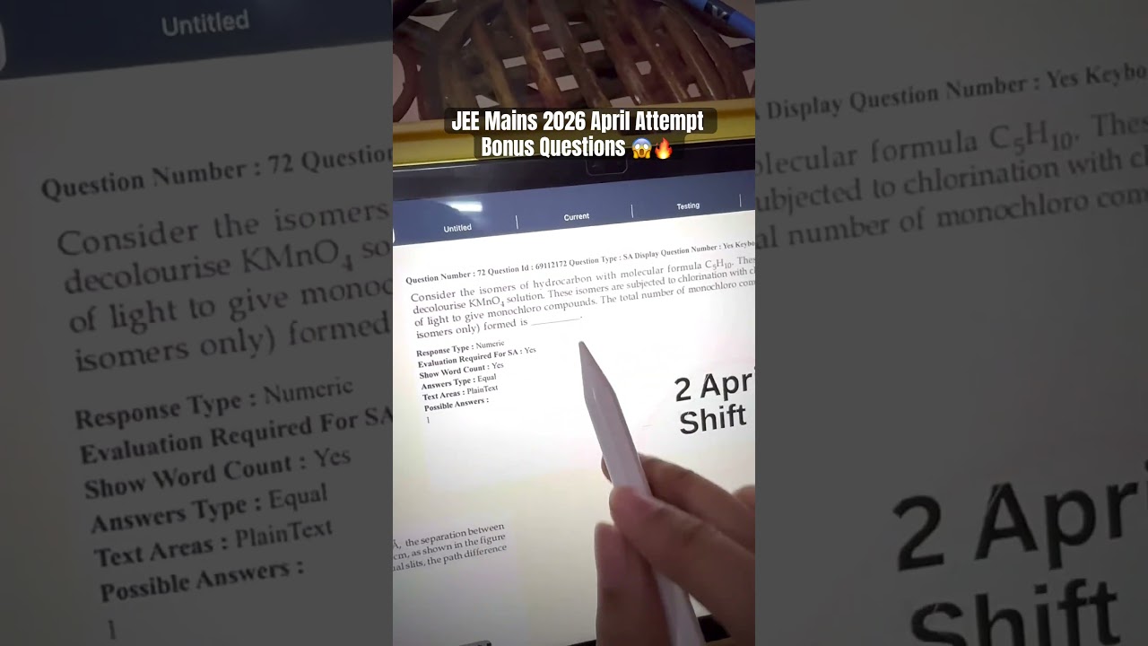 JEE Mains 2026 Bonus Questions April Attempt 🧐 Bonus Question in JEE Mains 2026 #jee #iit