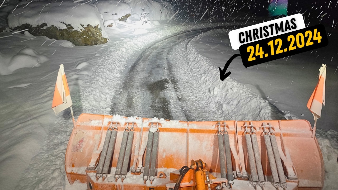 ❄️Snow removal at Christmas❄️Winter service December 24th, 2024 | Unimog U400 #asmr #Winter