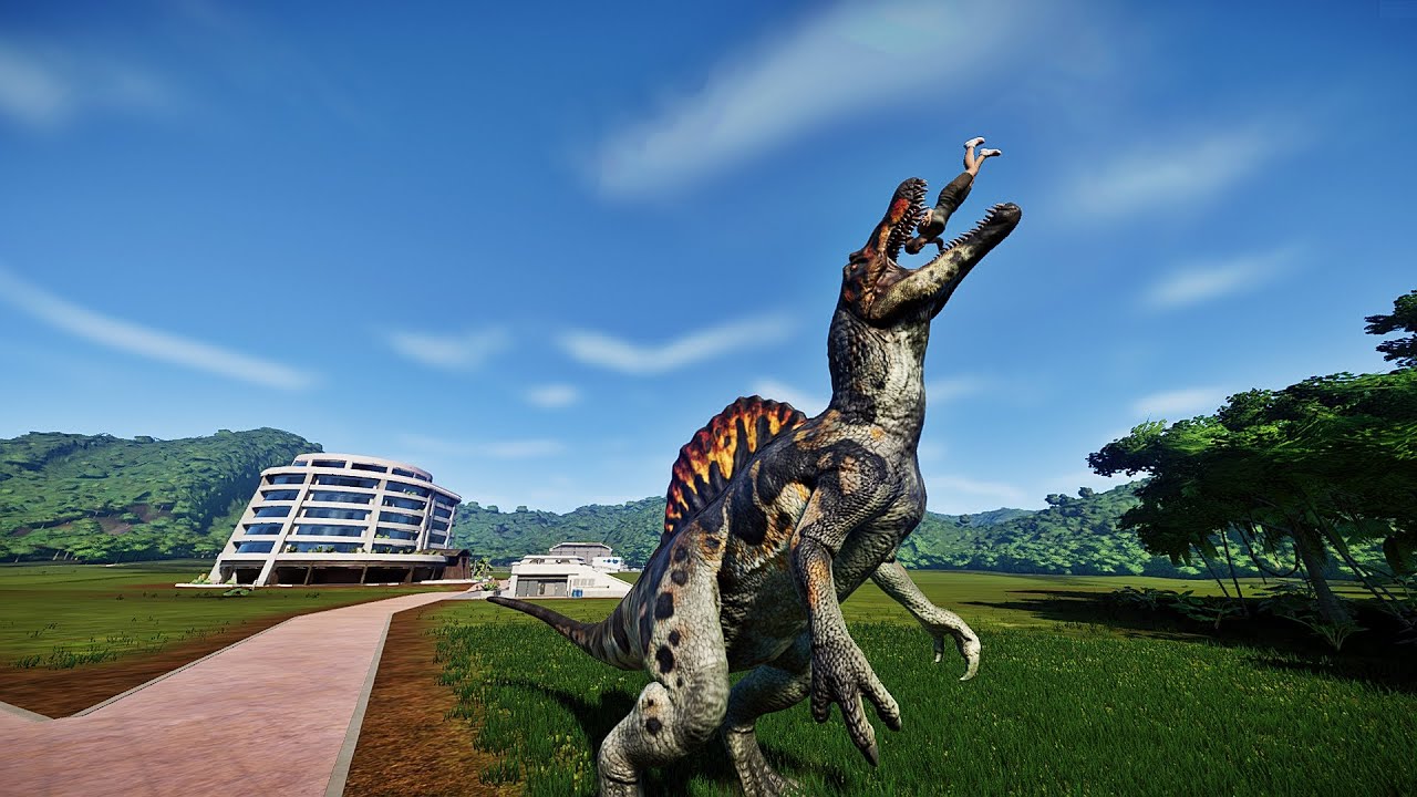 MAGMA SPINOSAURUS HUNTING HUMANS | Jurassic World Evolution JWE