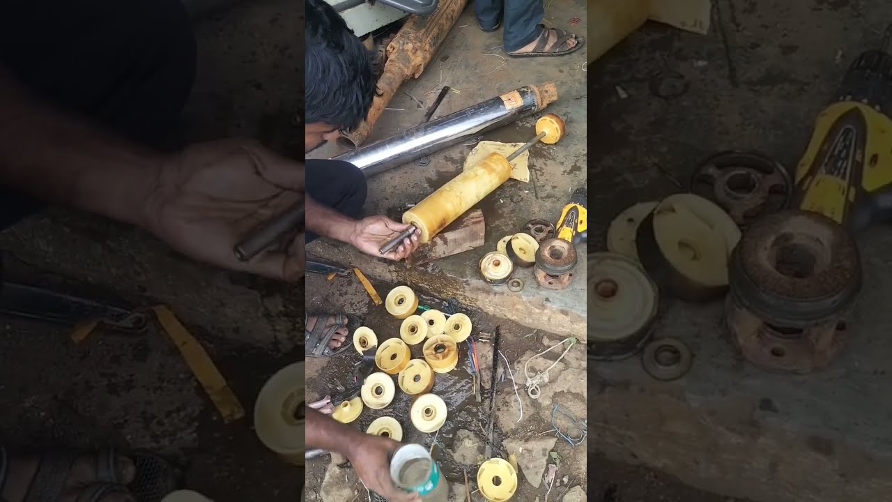 Borewell pump 2HP motor 25 stage pump fitting installation | Submersible water pump repair