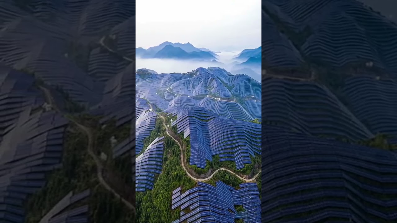 CHINA COVERED WHOLE MOUNTAIN WITH SOLAR PANELS