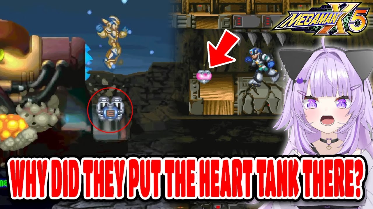Okayu Loses It Finding Every Heart Tank and Sub Tank in Mega Man X5 Hololive【ENG SUB】