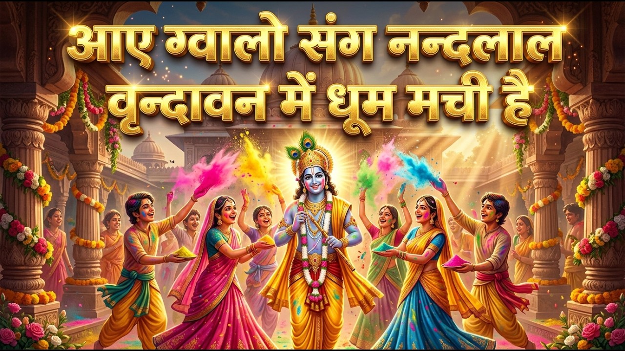 आए ग्वालो संग नन्दलाल – वृन्दावन में धूम मची है | Krishna Holi Bhajan 2026 | Vrindavan Holi Song