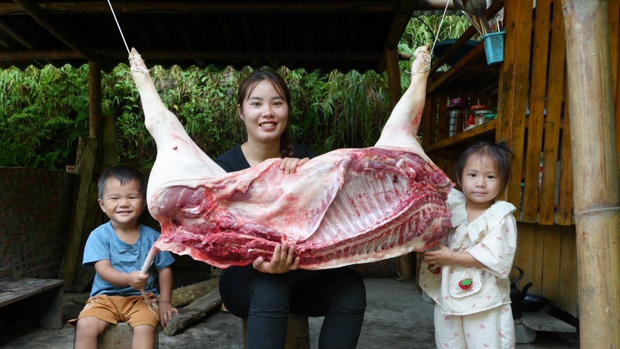 How to make pickled pork - take it to the market to sell with my little daughter