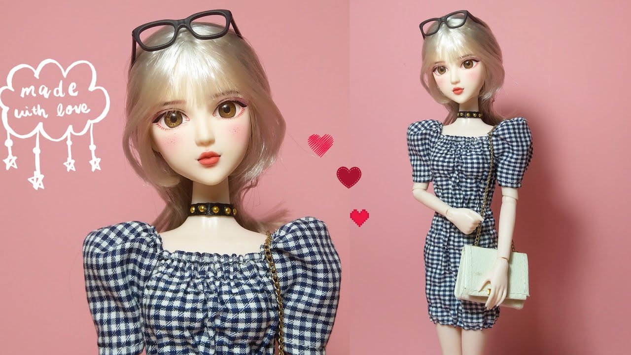 Váy ôm tay phồng/ DIY PUFF SLEEVE DRESS | BÚP BÊ MÍA