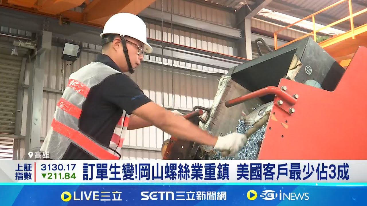 美訂單生變!機械業:暫緩出貨 螺絲業:議價砍利潤 訂單生變!岡山螺絲業重鎮 客戶最少佔3成│記者 吳崑榆 徐士庭│新聞一把抓20250407│三立新聞台