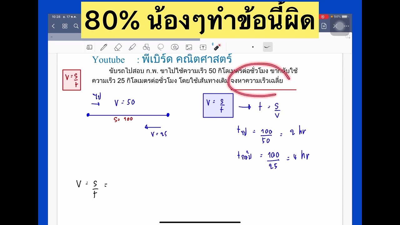 อัตราเร็ว ระยะทาง เวลา ที่หลายคนทำผิด
