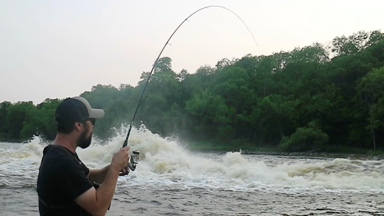 Fishing A Raging Spillway Loaded With Fish!