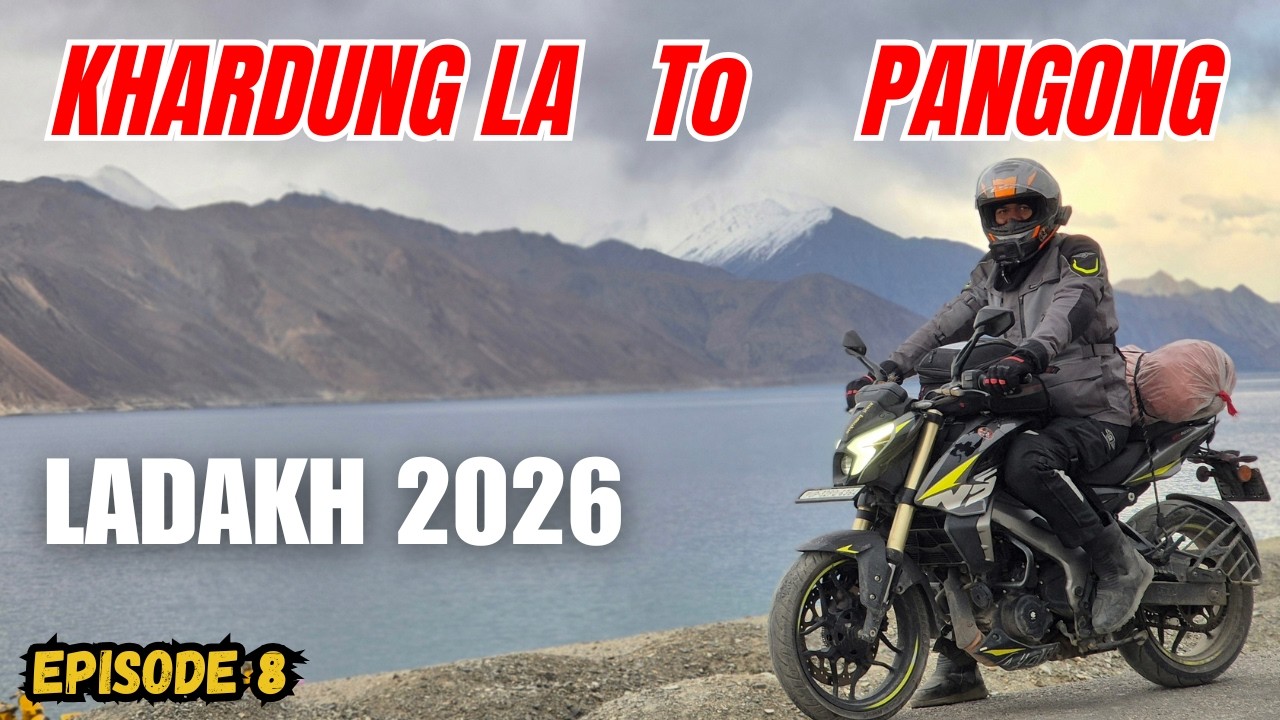 KHARDUNG LA to PANGONG LAKE 🏔️ | Most EPIC Ride of Ladakh 2026 | Ep 8