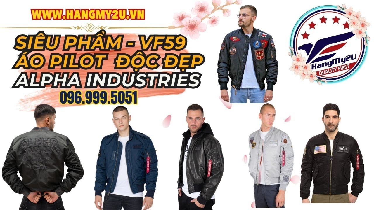 ÁO PILOT VF59  VÀ NHIỀU MẪU ĐỘC ĐẸP SIÊU PHẨM 2024 ALP - ALPHA INDUSTRIES  |SHOP HÀNG MỸ 2U